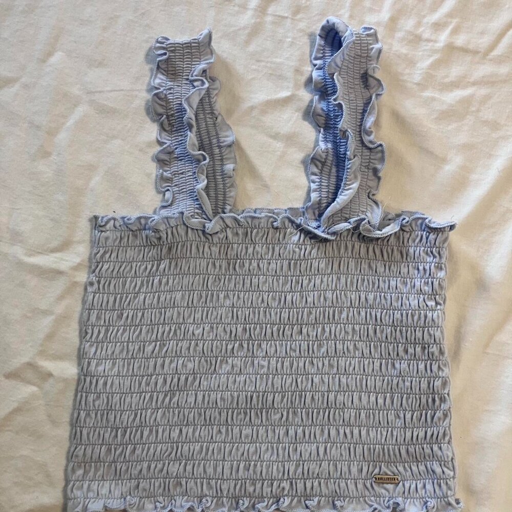 Hollister Size XS blue smocked top